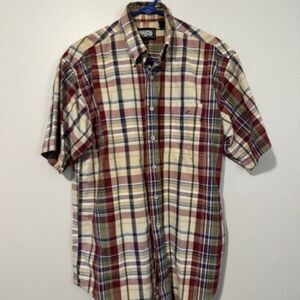 USED Men's Resistol Rode Gear Short Sleeve Button Down Shirt Color Multi Size M